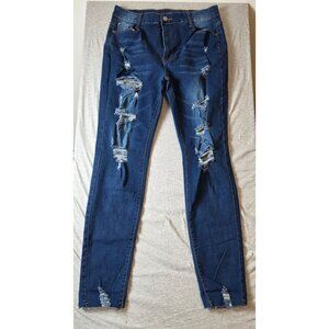 Women's Distressed High-Rise Skinny Jeans size XL